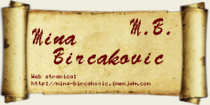 Mina Birčaković vizit kartica